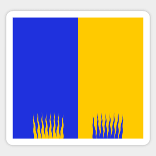 Nordland Heraldry Colours - Halved with Flame Edging - Blue and Yellow Sticker